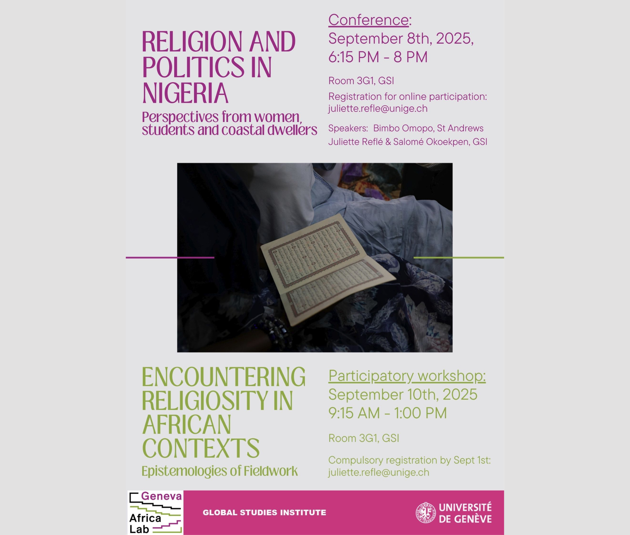 Workshops on Religiosity in African Contexts
