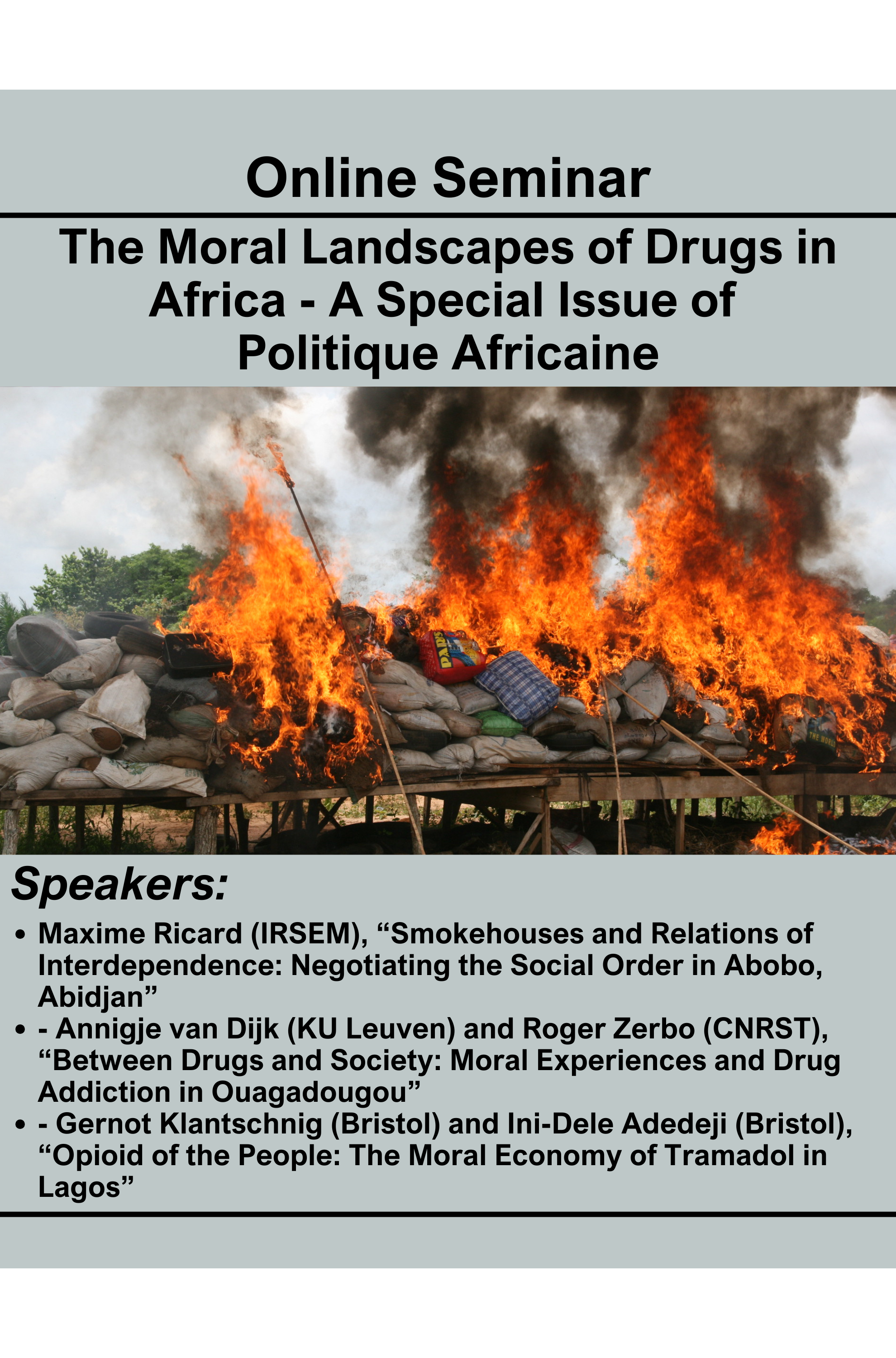 The Moral Landscapes of Drugs in Africa - A special issue of Politique africaine