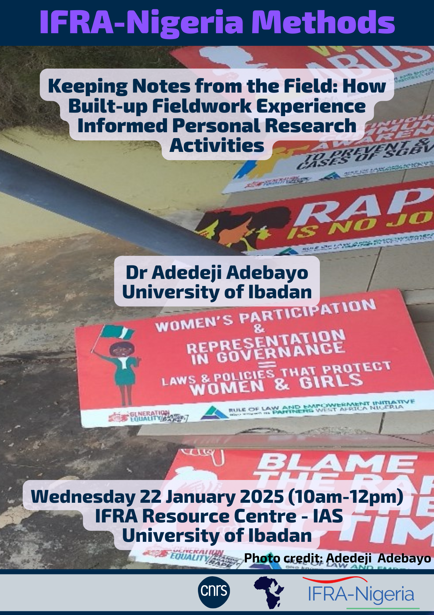 Methodological Seminar - Keeping notes from the Field - Adedeji Adebayo
