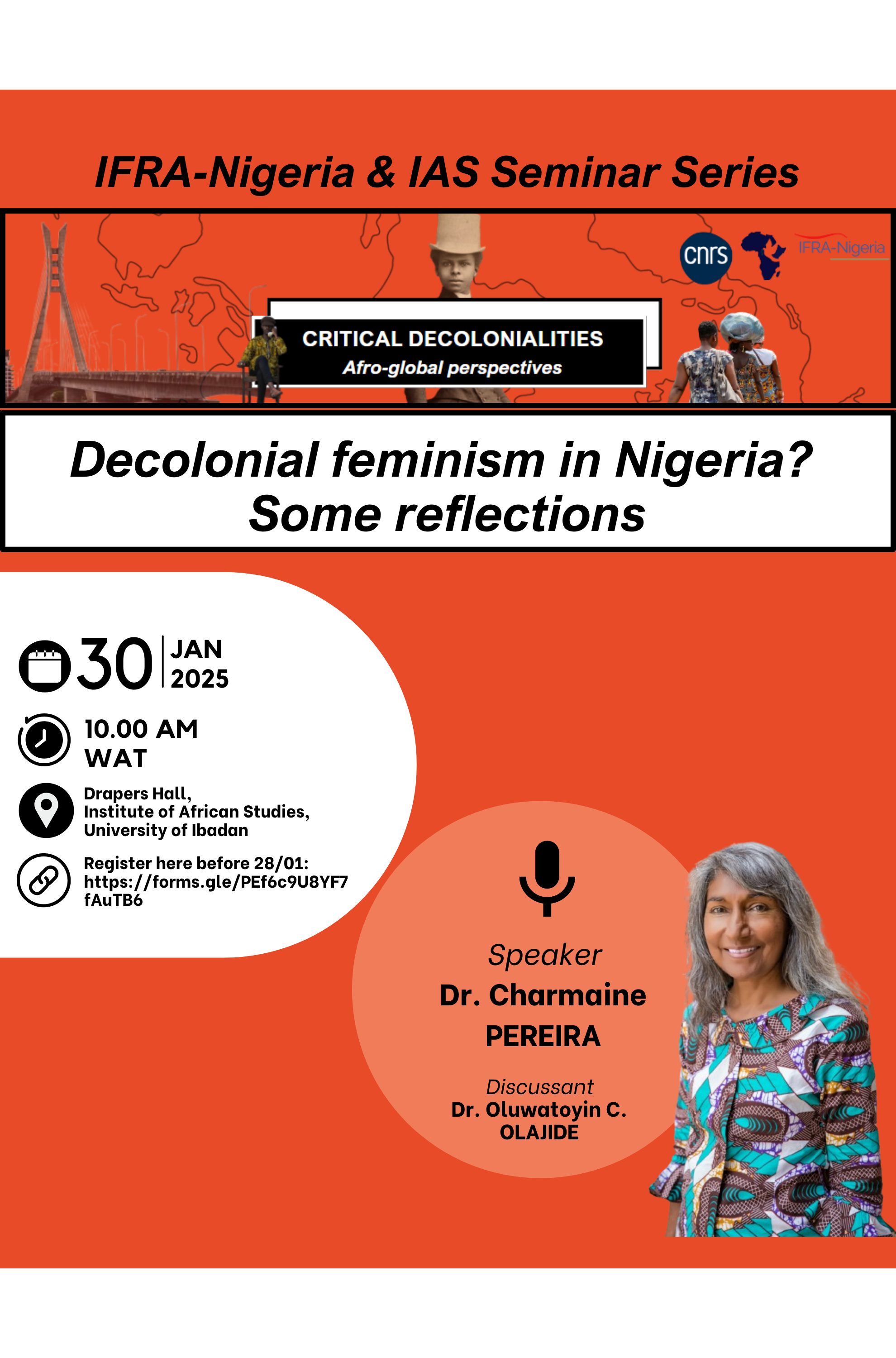 IFRA & IAS Seminar - Critical Decolonialities - Charmaine Pereira